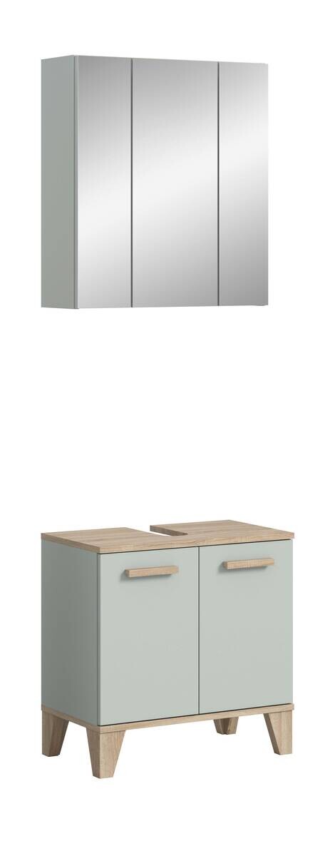 Badezimmer-Set STAR hellgrün Eiche hell Nachbildung B/H/T: ca. 60x190x34 cm