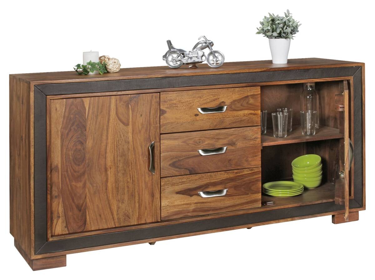 Sideboard natur schwarz B/H/T: ca. 160x80x44 cm