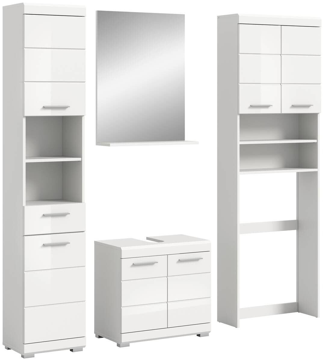 Badezimmer-Set Scout weiß weiß Hochglanz B/H/T: ca. 190x191x34 cm