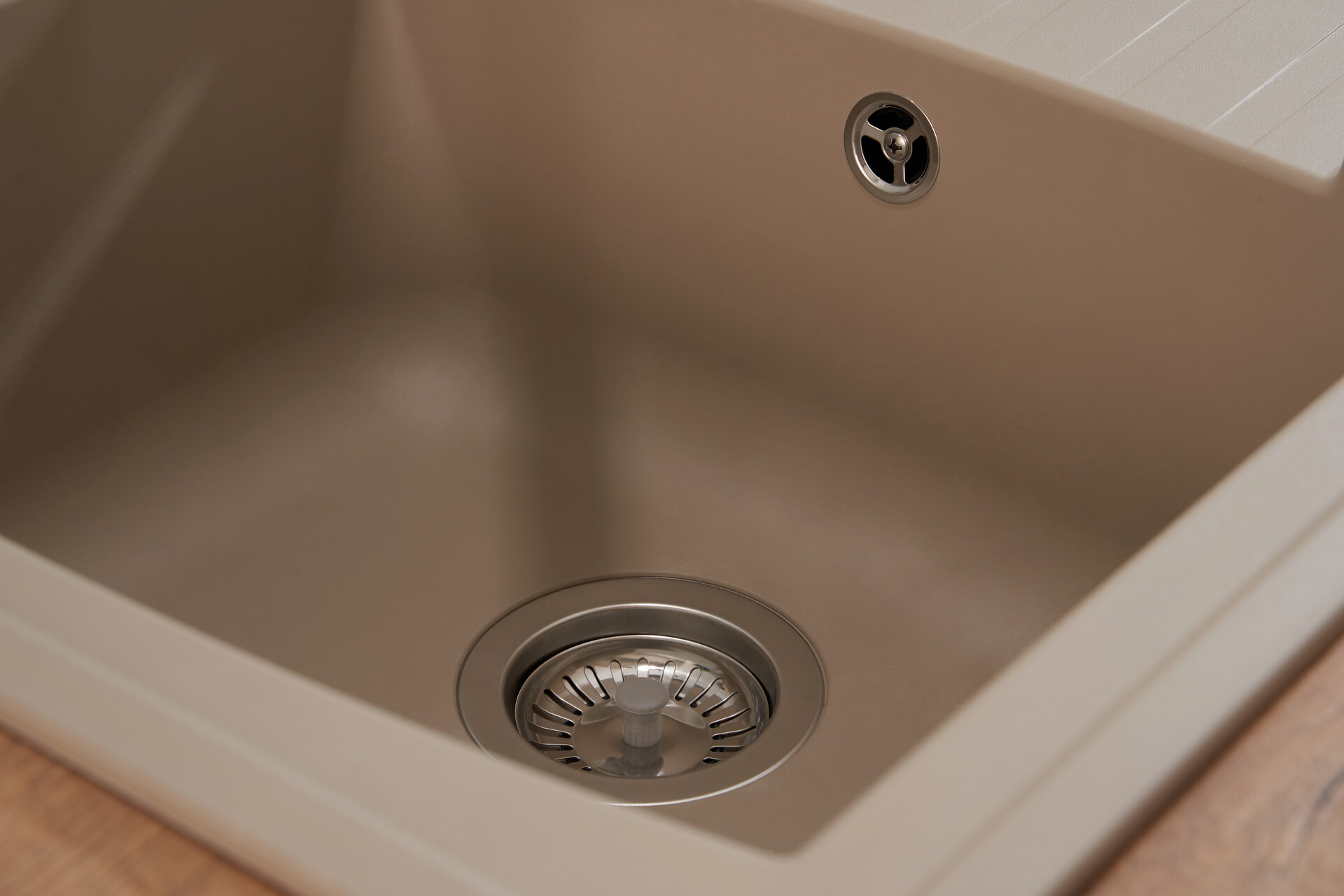 Respekta Einbauspüle Boston 86 x 50 B sandbeige Mineralite B/H/T: ca. 86x20x50 cm