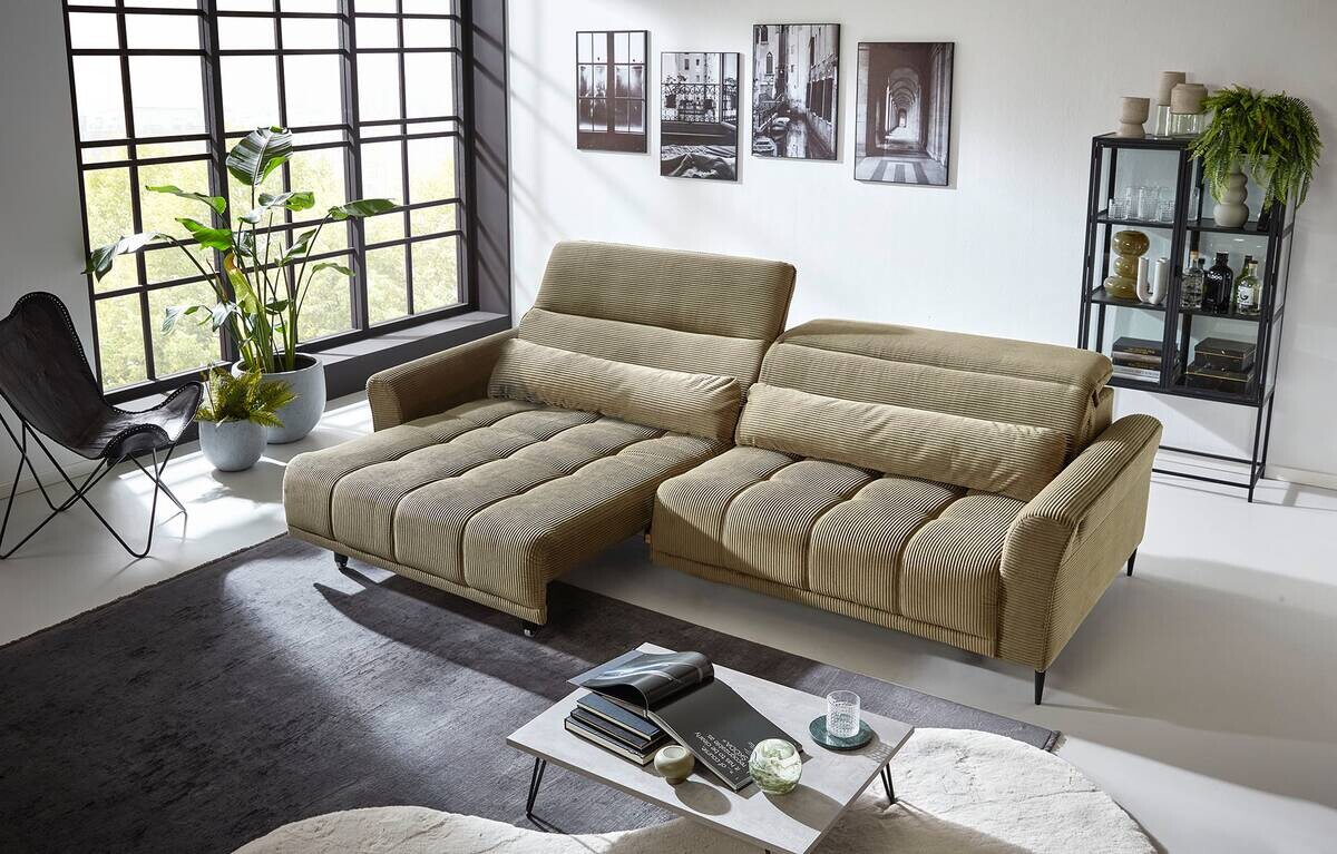 Big Sofa Logan grün Microfaser B/H/T: ca. 280x108x118 cm