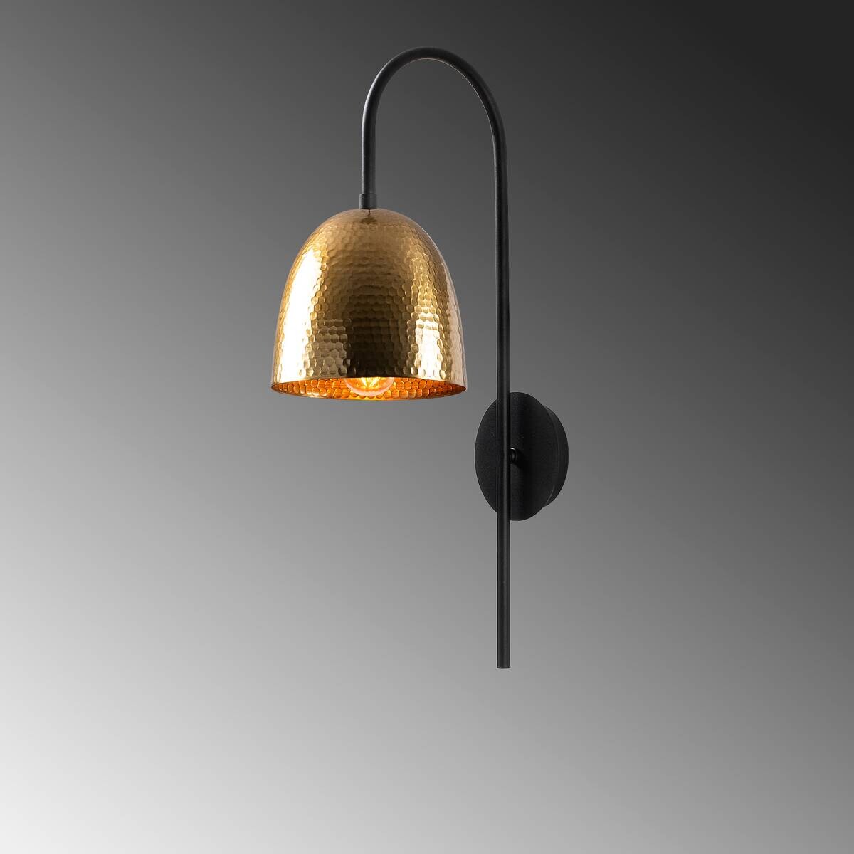 Opviq Wandleuchte schwarz Metall B/H/L: ca. 24x57x16 cm E27 1 Brennstellen