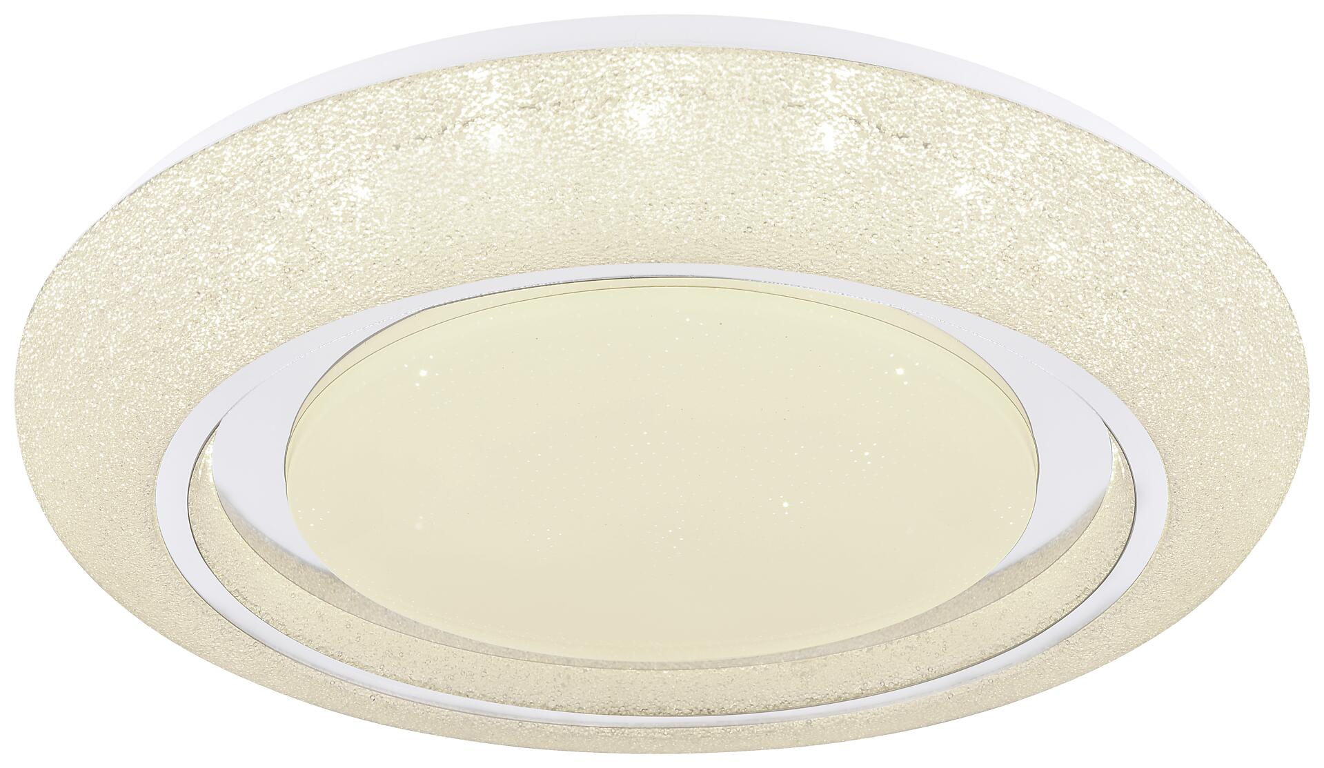 POCOline Smarte Deckenleuchte Andrik klar Chrom weiß Kunststoff Metall H/D: ca. 7x48 cm