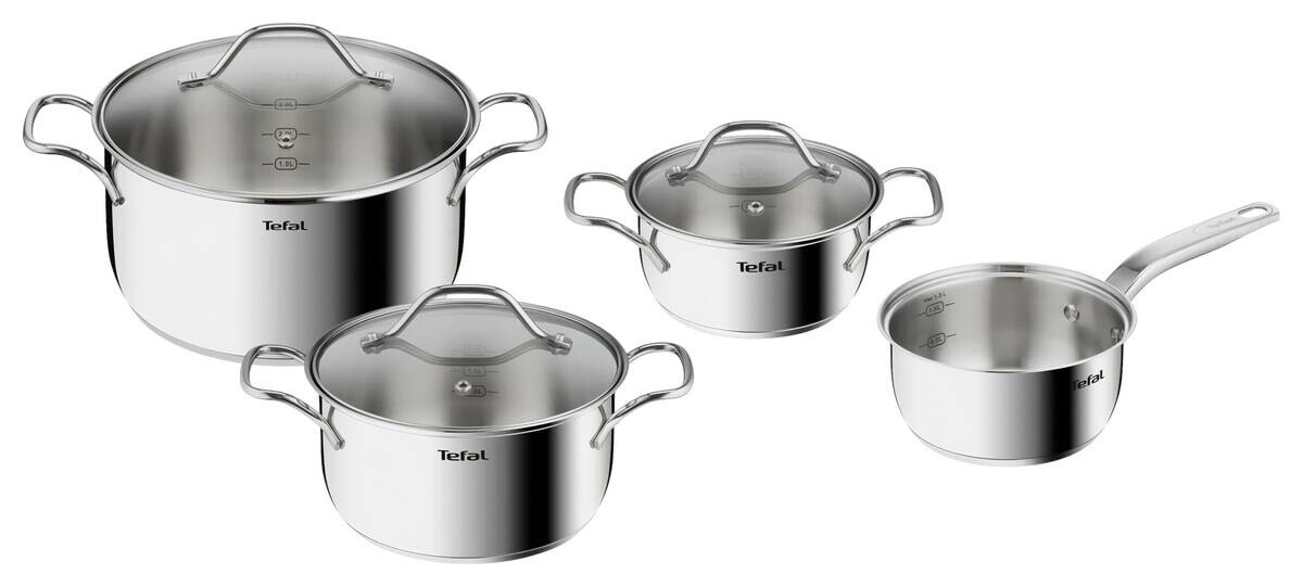 Tefal Topfset silber Edelstahl 4 tlg.