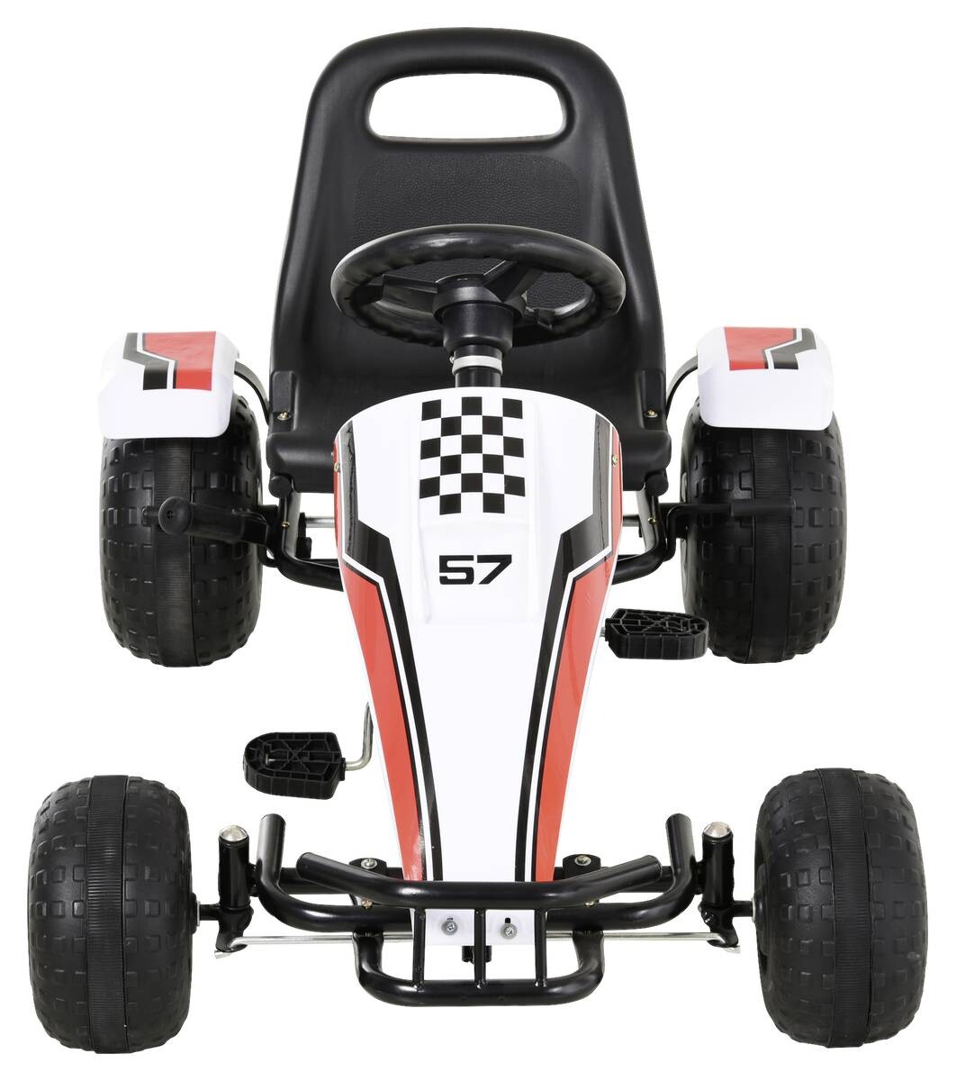 HOMCOM Kinder-Go-Kart weiß B/H/L: ca. 66x57x104 cm