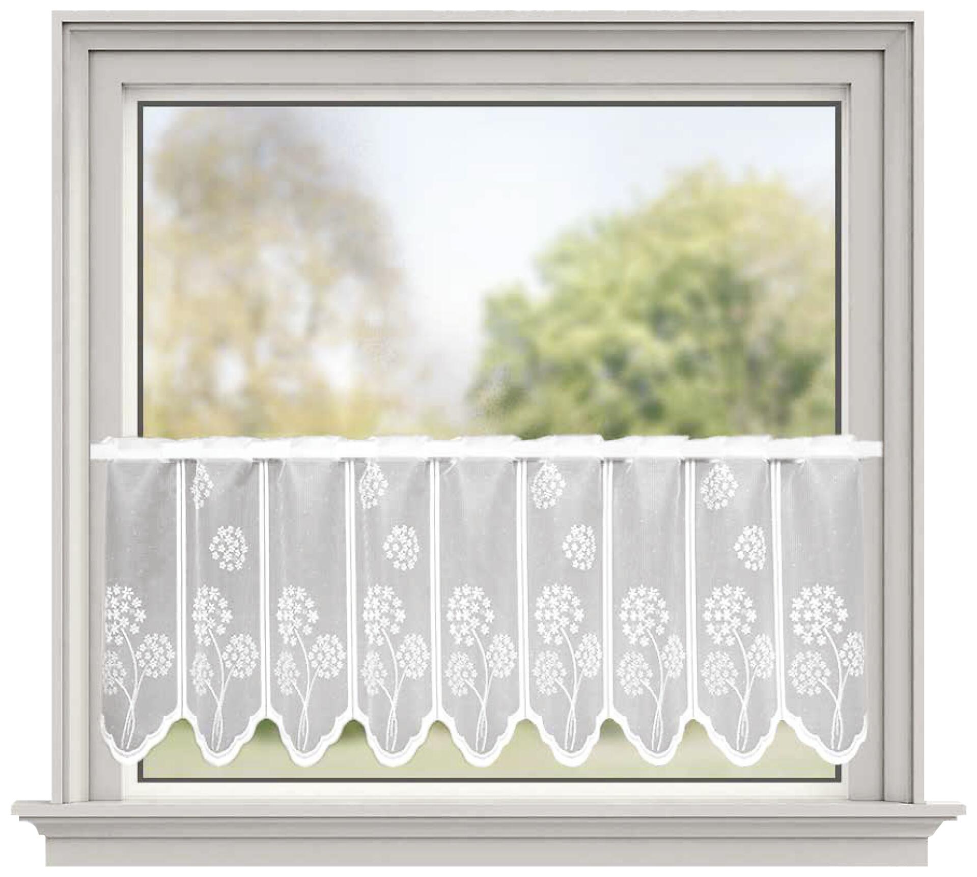 Sensation Scheibengardine weiß B/L: ca. 200x45 cm