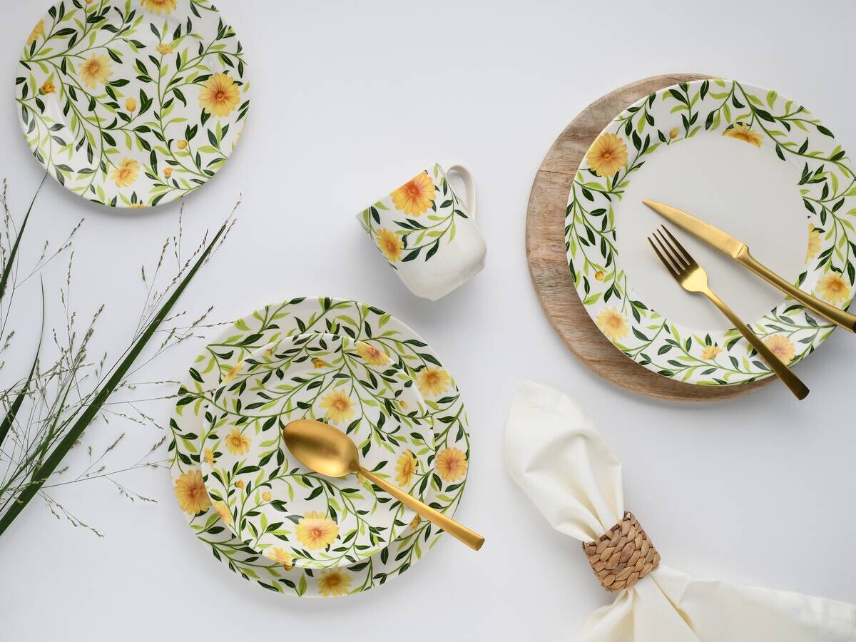 CreaTable Kombiservice Amarilla gelb Steingut 16 tlg.