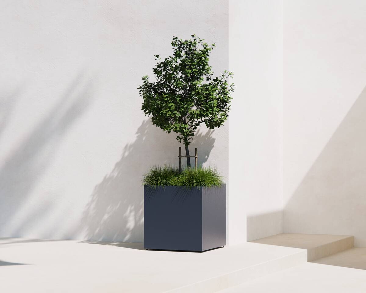 Herstera Garden Pflanzkasten anthrazit Stahl B/H/L: ca. 50x50x50 cm