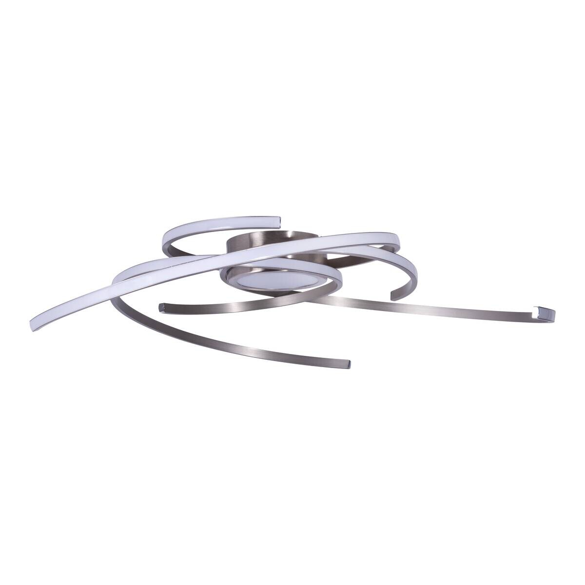 Näve Leuchten Deckenleuchte 1395750 stahlfarbig Metall Kunststoff B/H/T: ca. 75x6x75 cm null 4 Brennstellen