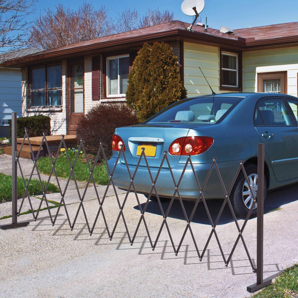 Outsunny Scherengitter dunkelbraun Aluminium B/H/L: ca. 31x103,5x300 cm