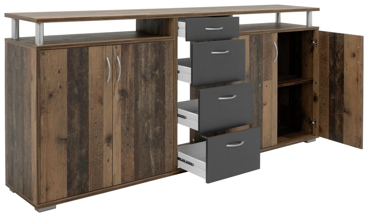 Sideboard Maximo Old Wood Nachbildung anthrazit B/H/T: ca. 208x94x38 cm