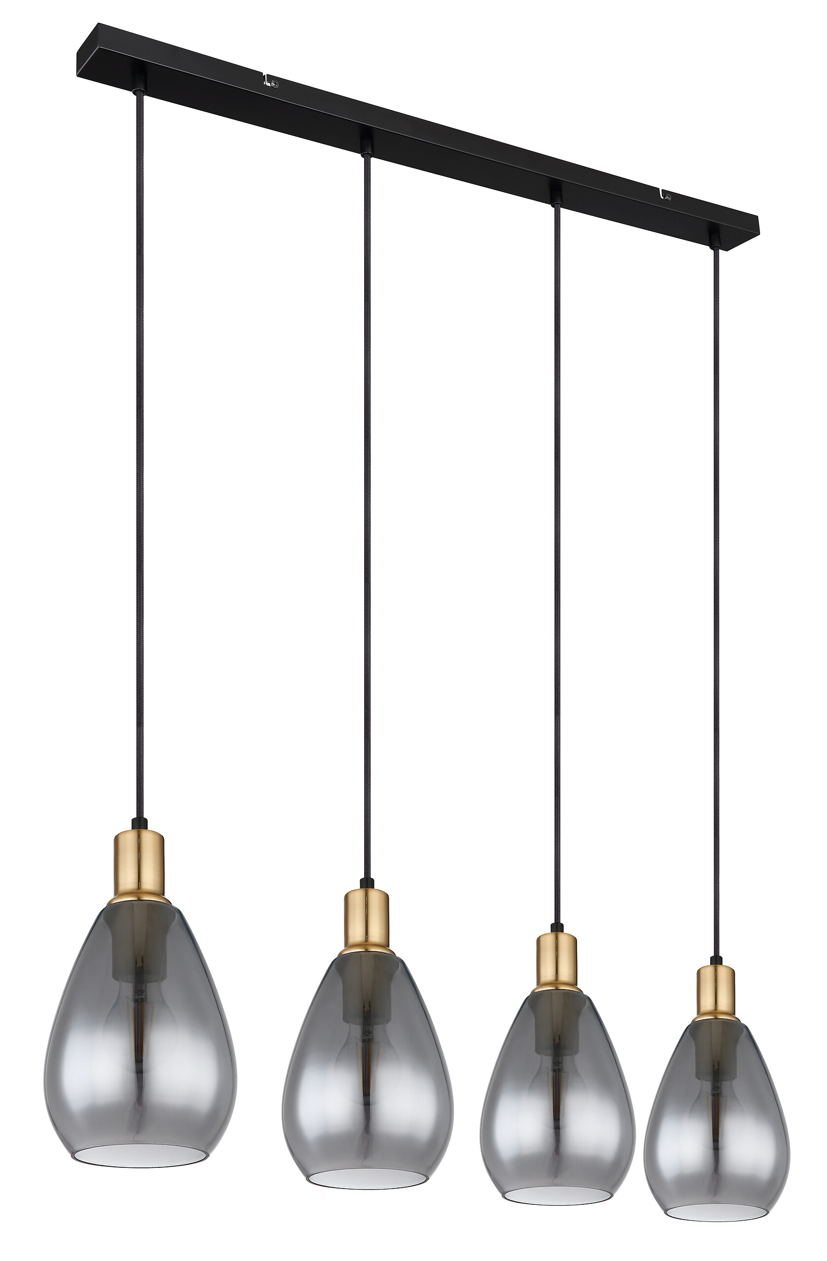 GLOBO Pendelleuchte Fanni Rauch Glas B/H/L: ca. 15x120x90 cm E27 4 Brennstellen