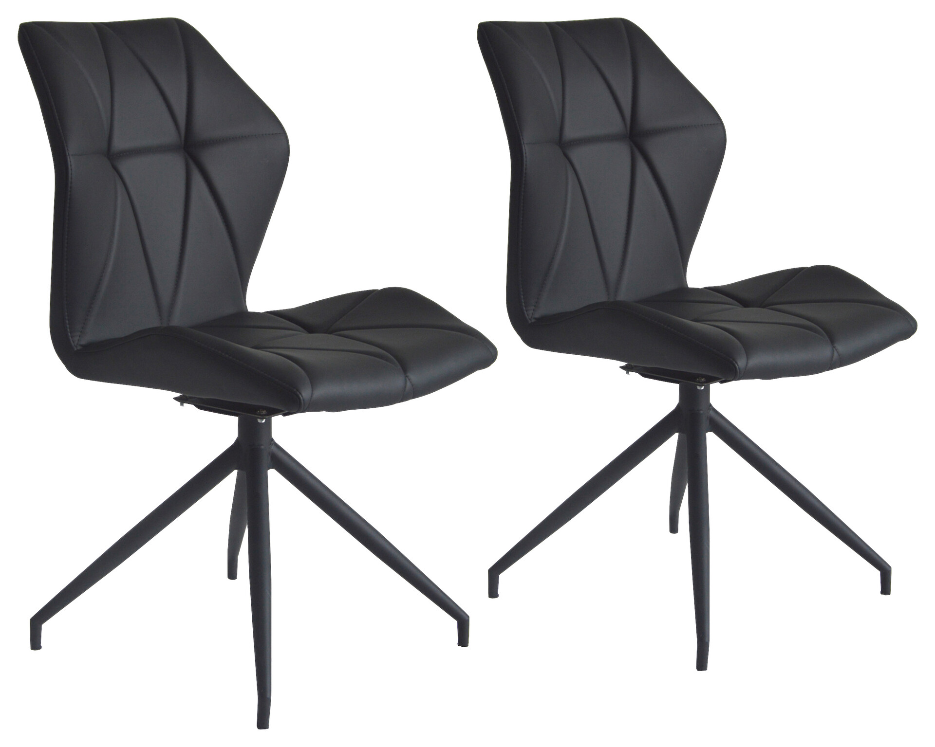 Stuhl IMKE  2er-Set schwarz schwarz Kunstleder Metall B/H/T: ca. 52x90,5x62 cm