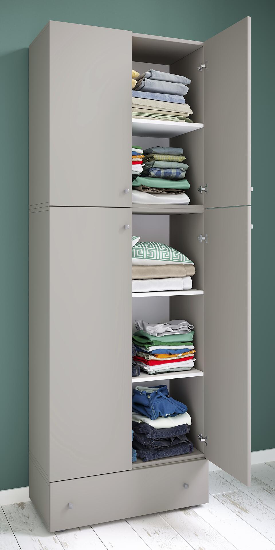 Kleiderschrank Lona grau B/H/T: ca. 70x200x39 cm