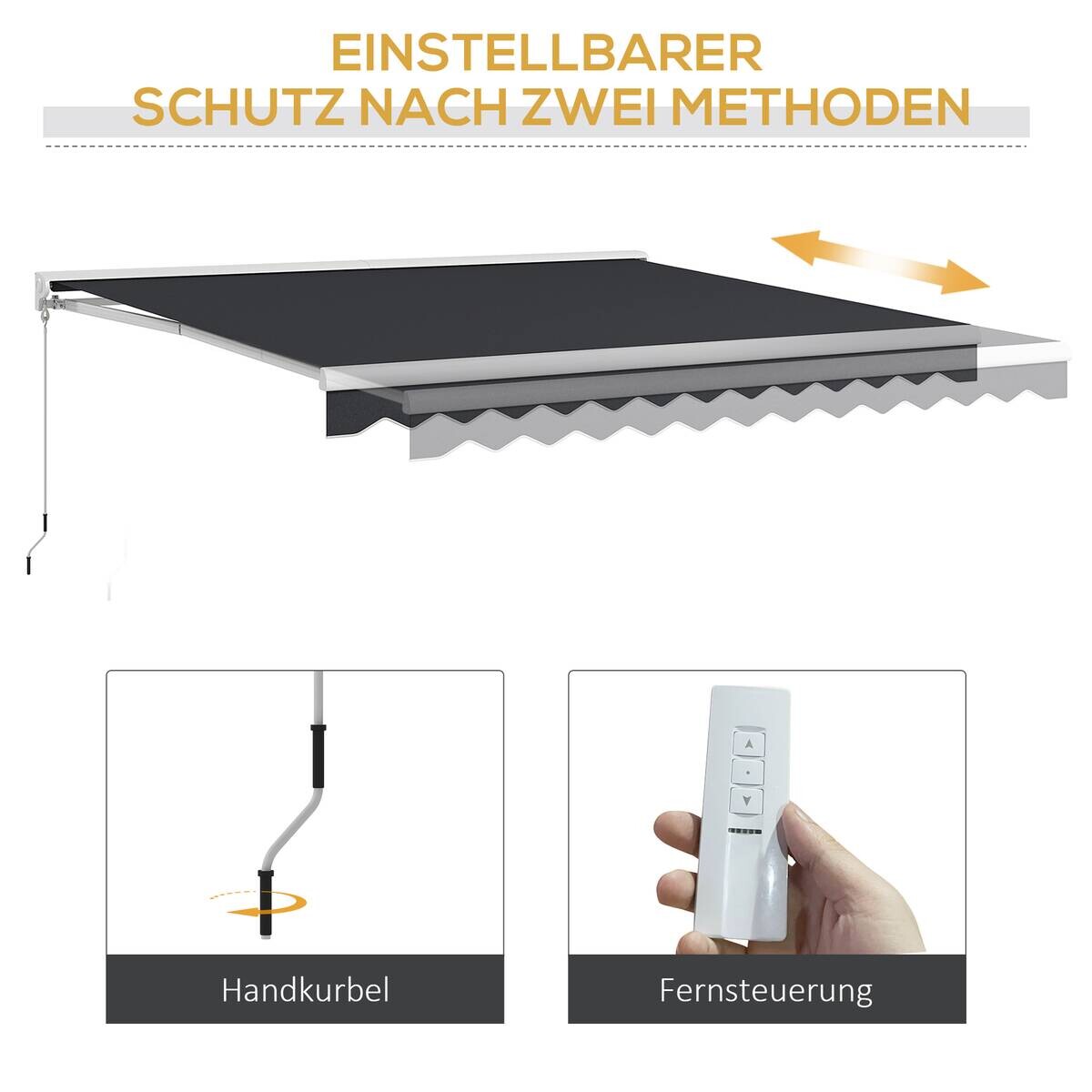 Outsunny Markise grau B/H/L: ca. 300x395x150 cm