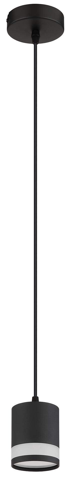 GLOBO Hängeleuchte Opal schwarz Metall Kunststoff H/D: ca. 120x10 cm 1.0 Brennstellen