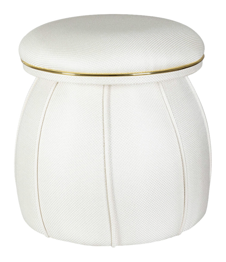 360 Living Hocker Corin 120 elfenbein gold H/D: ca. 51,5x51,5 cm
