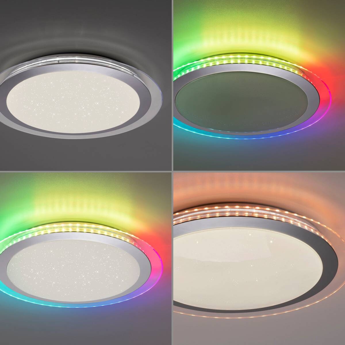 Just Light LED-Deckenleuchte Cyba klar silber Kunststoff Metall H/D: ca. 8x45 cm 2 Brennstellen