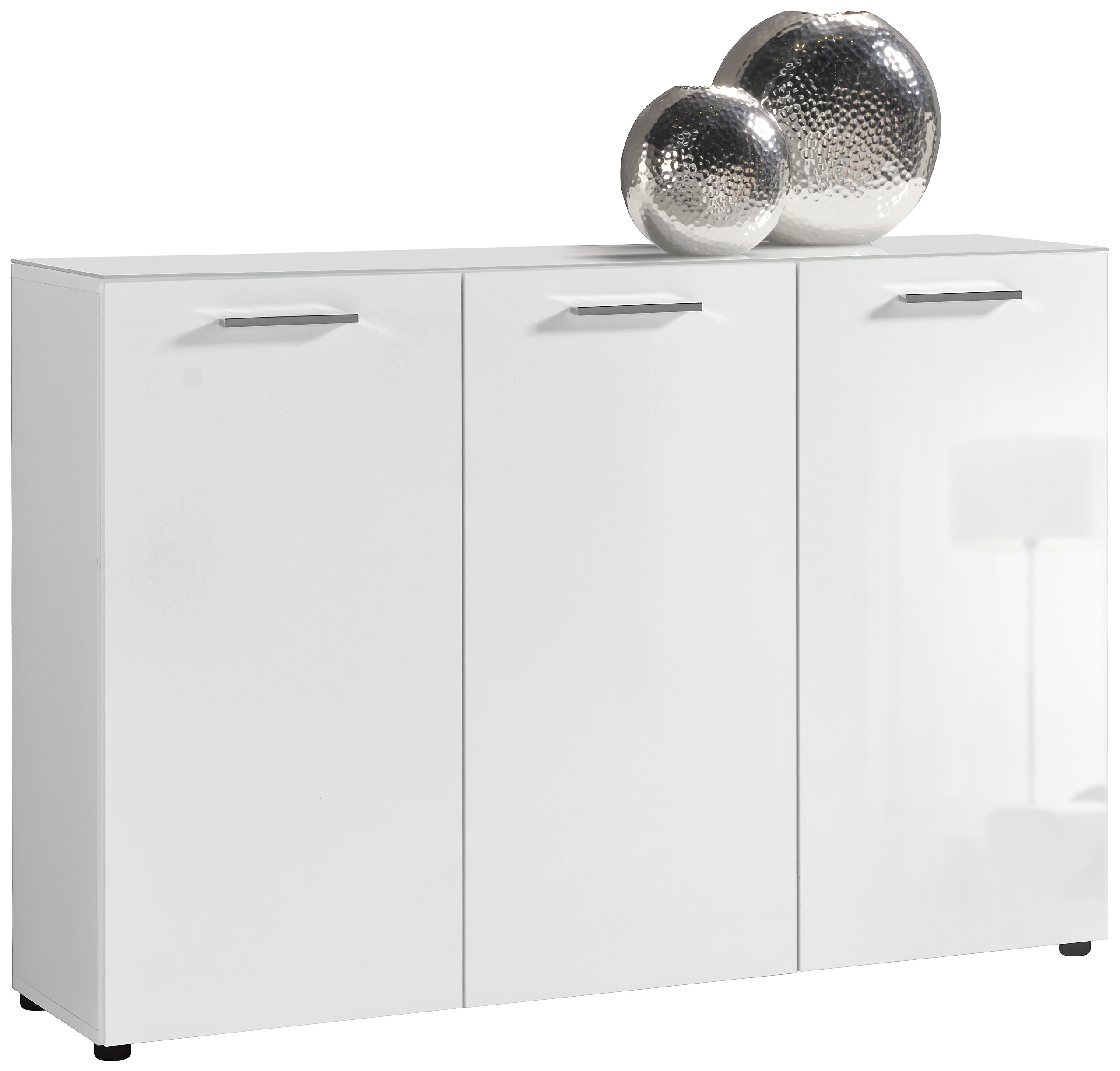 Kommode Rio weiß weiß glänzend B/H/T: ca. 120x83x35 cm