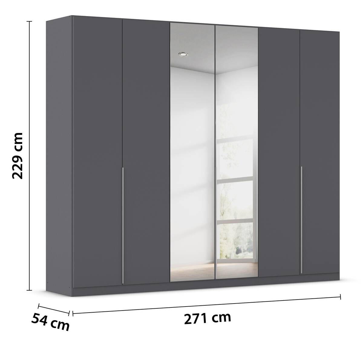 Kleiderschrank Alabama grau B/H/T: ca. 271x229x54 cm