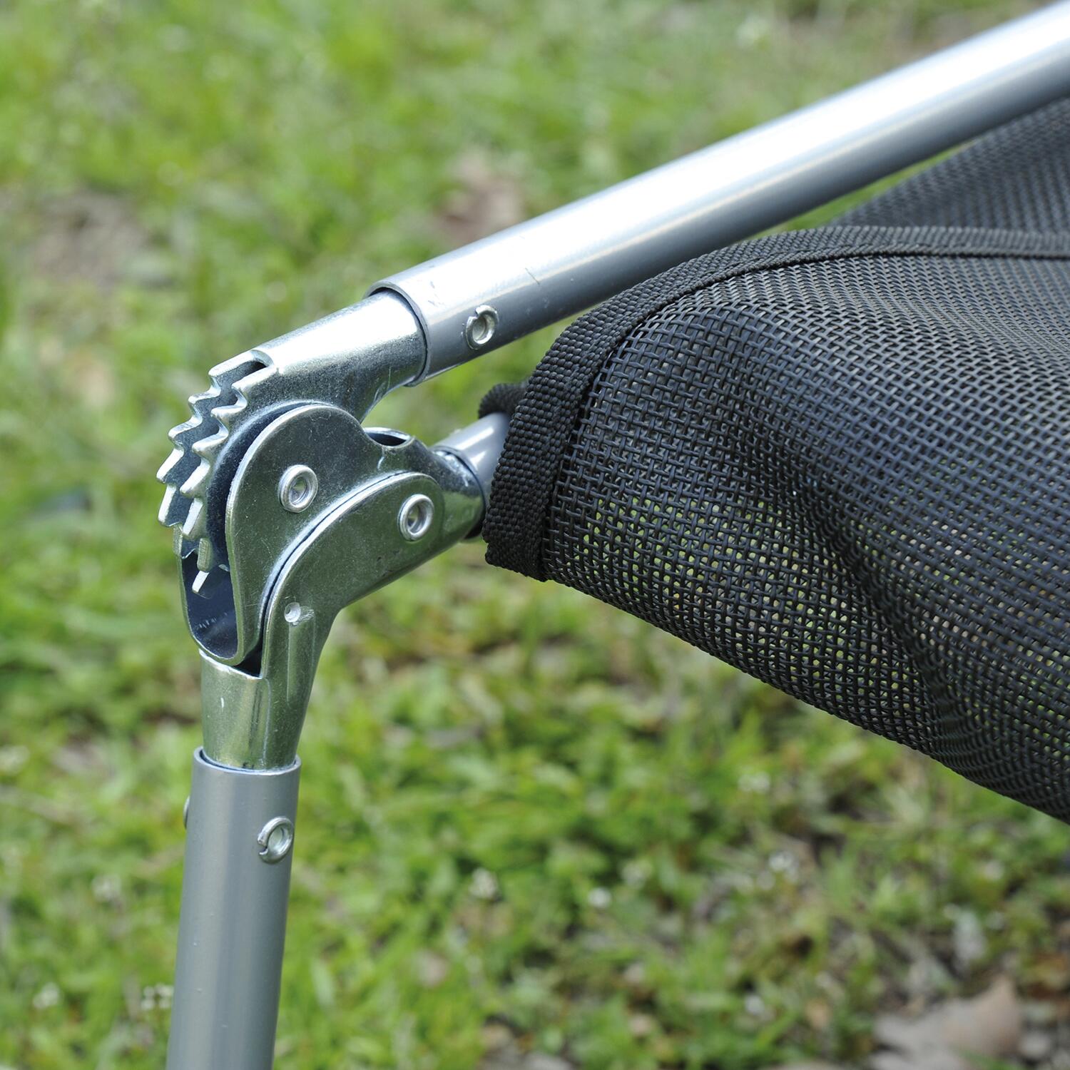 Outsunny Gartenliege schwarz Stahl B/H/L: ca. 56x24,5x182 cm