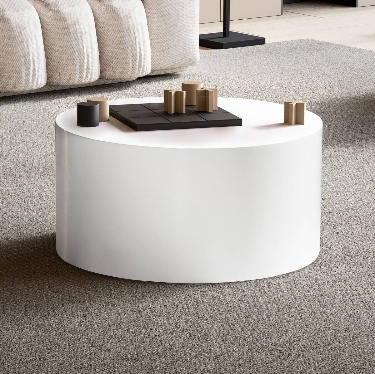 Wohnling Couchtisch weiß MDF H/D: ca. 30x60 cm