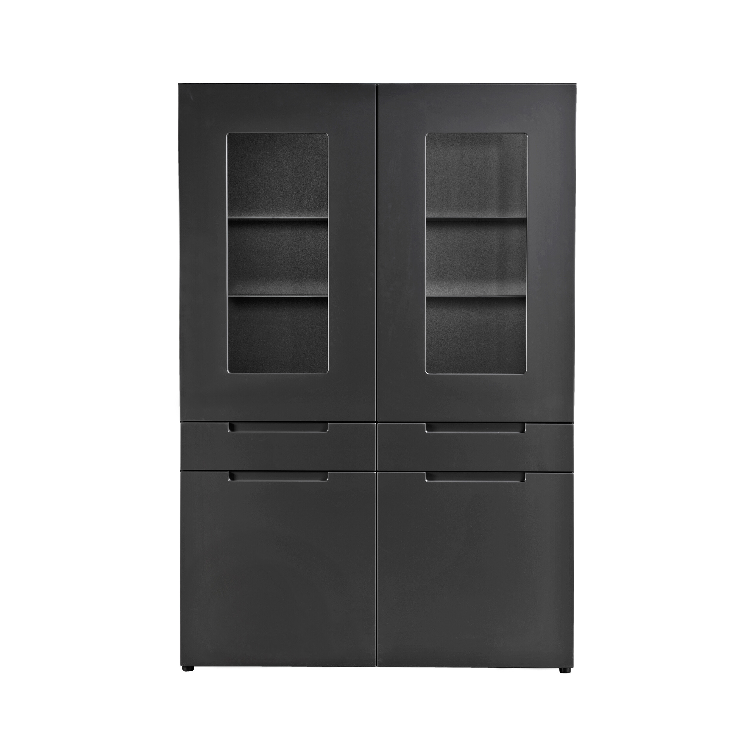 Hochschrank Mailand anthrazit matt MDF B/H/T: ca. 128x191x40 cm