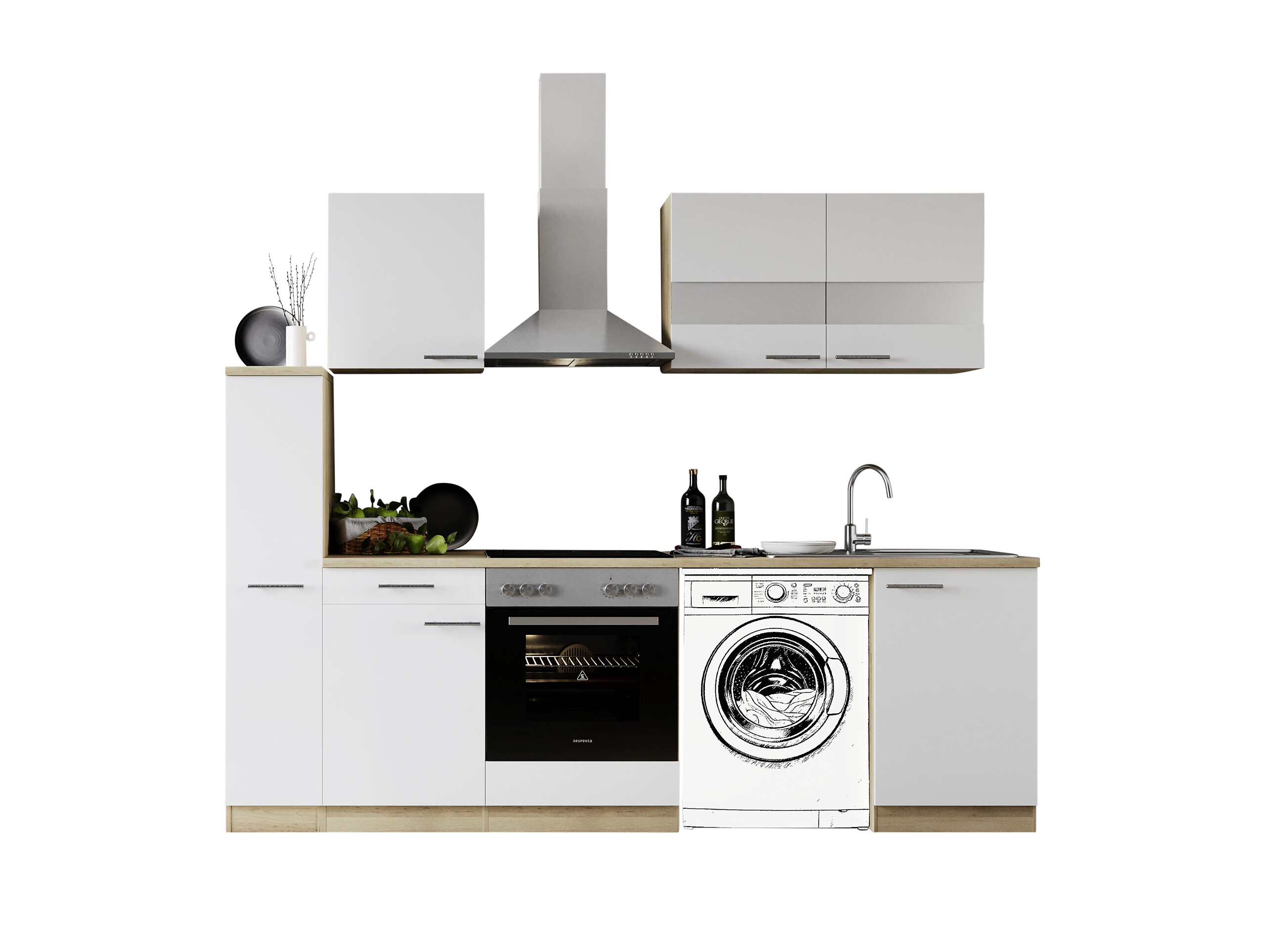 Respekta Küchenblock Merle weiß B/H/T: ca. 250x200x60 cm