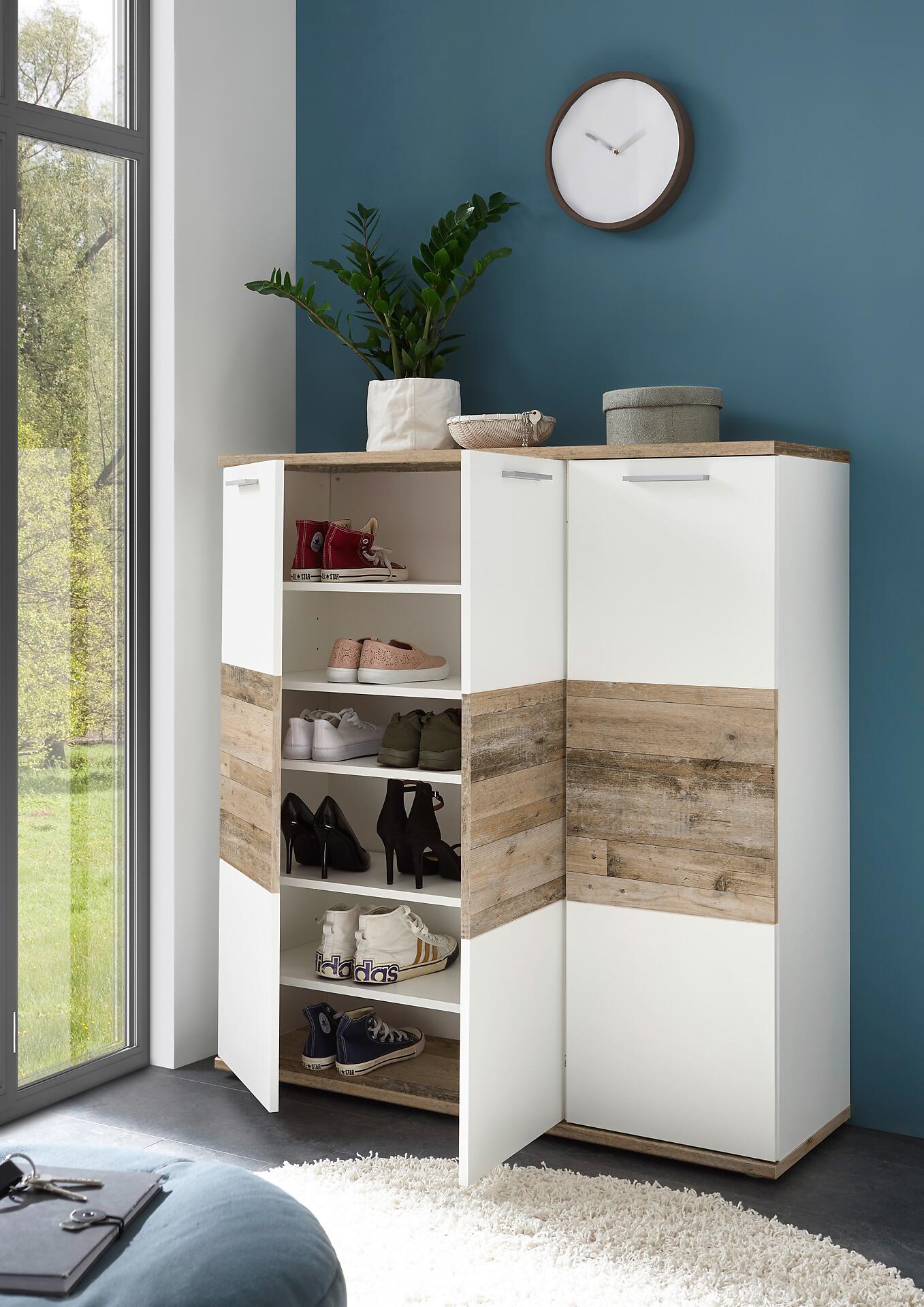 Kommode Hugo weiß Old Wood hell Nachbildung B/H/T: ca. 116x122x38 cm