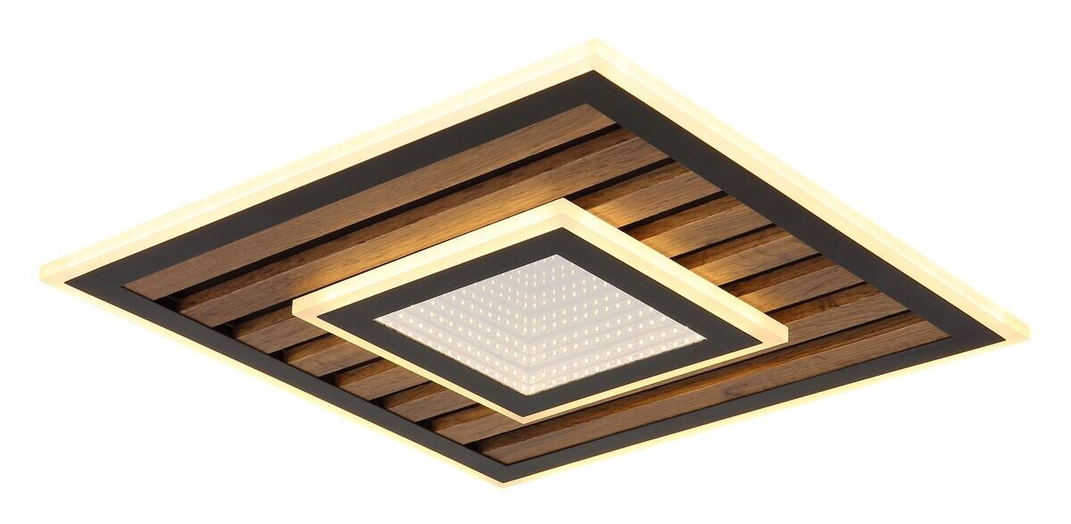 GLOBO Deckenleuchte Opal mattschwarz Metall MDF B/H: ca. 40x6 cm 1 Brennstellen