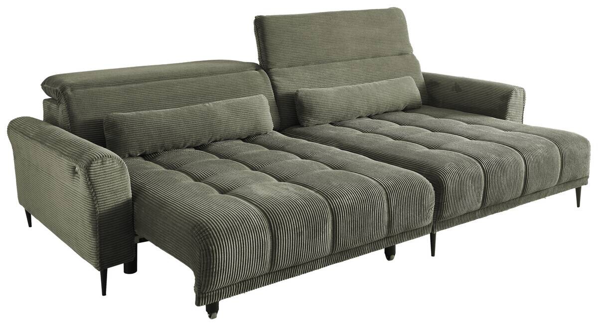 Ecksofa mit elektrischer XXL Sitztiefenverstellung grün Microfaser B/H/T: ca. 277x108x179 cm