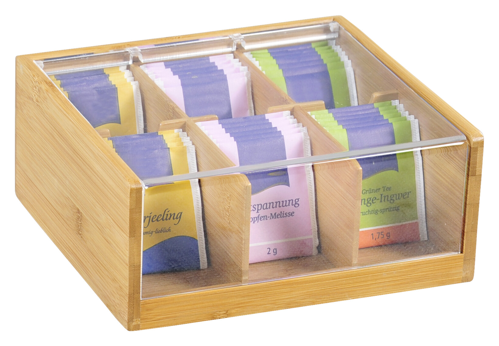 Kesper Teebox natur Bambus B/H/L: ca. 11x9,5x22 cm