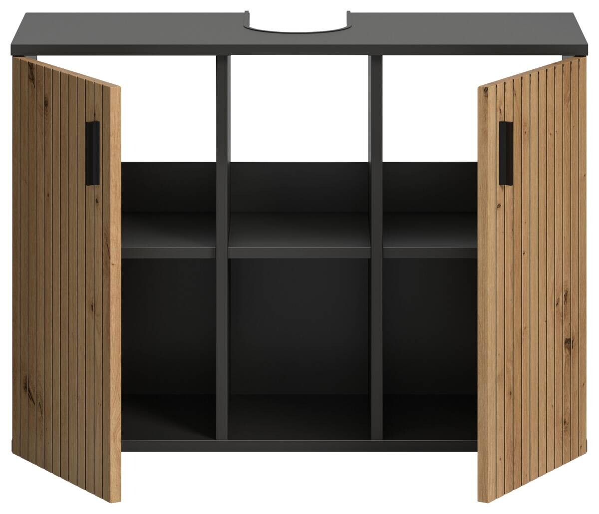 Waschbeckenunterschrank Mone Basalt Nachbildung Artisan Oak Nachbildung B/H/T: ca. 80x59x30 cm