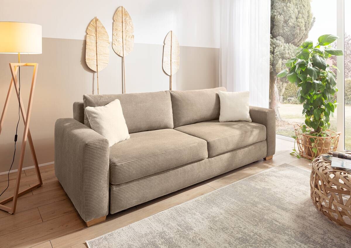 Schlafsofa taupe Polyester B/H/T: ca. 237x90x104 cm Schlafsofa taupe Polyester B/H/T: ca. 237x90x104 cm