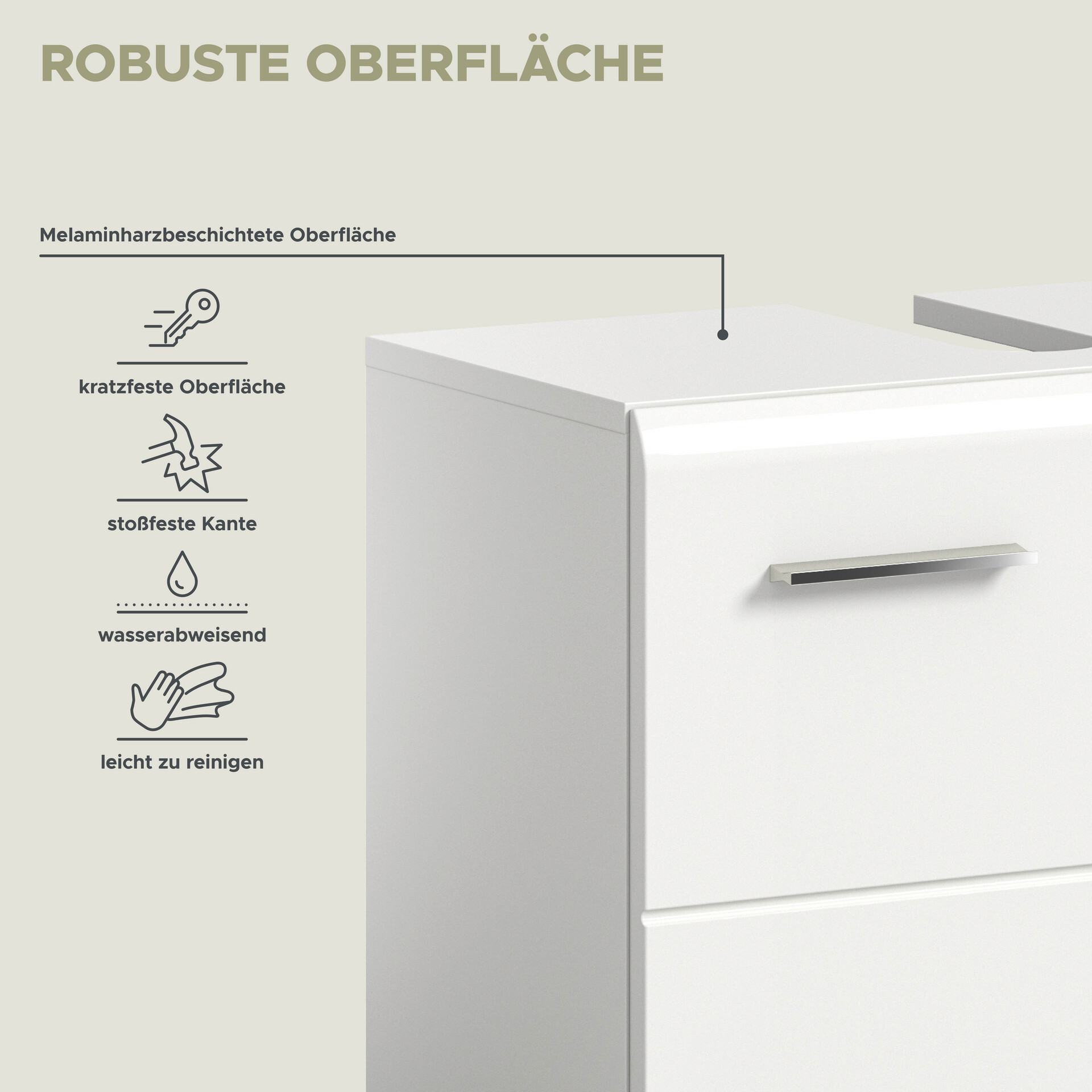 Badezimmer-Set Ice weiß weiß Hochglanz B/H/T: ca. 135x185x46 cm