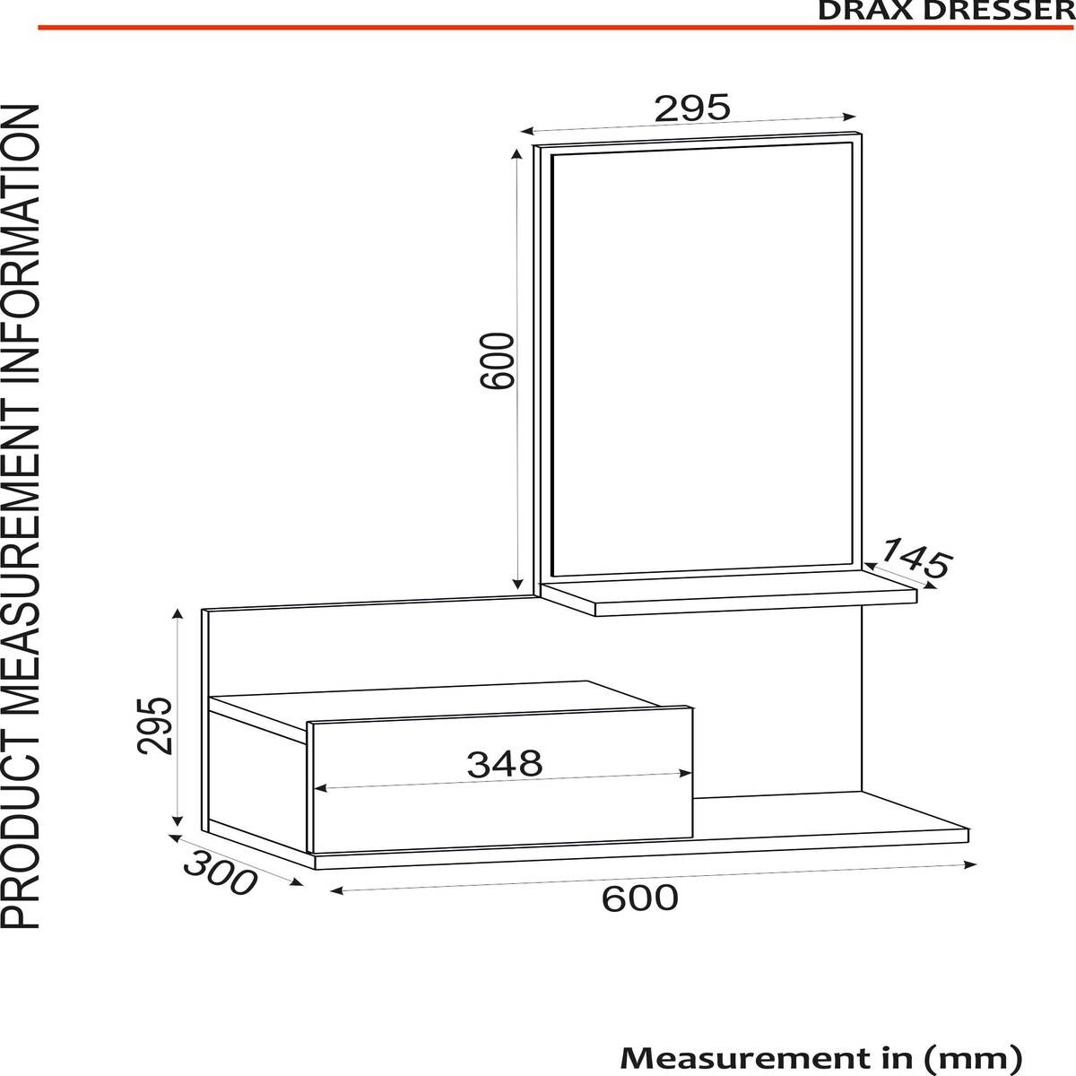 Konsolentisch Drax walnuss Nachbildung Spanplatte B/H/T: ca. 60x29,5x30 cm