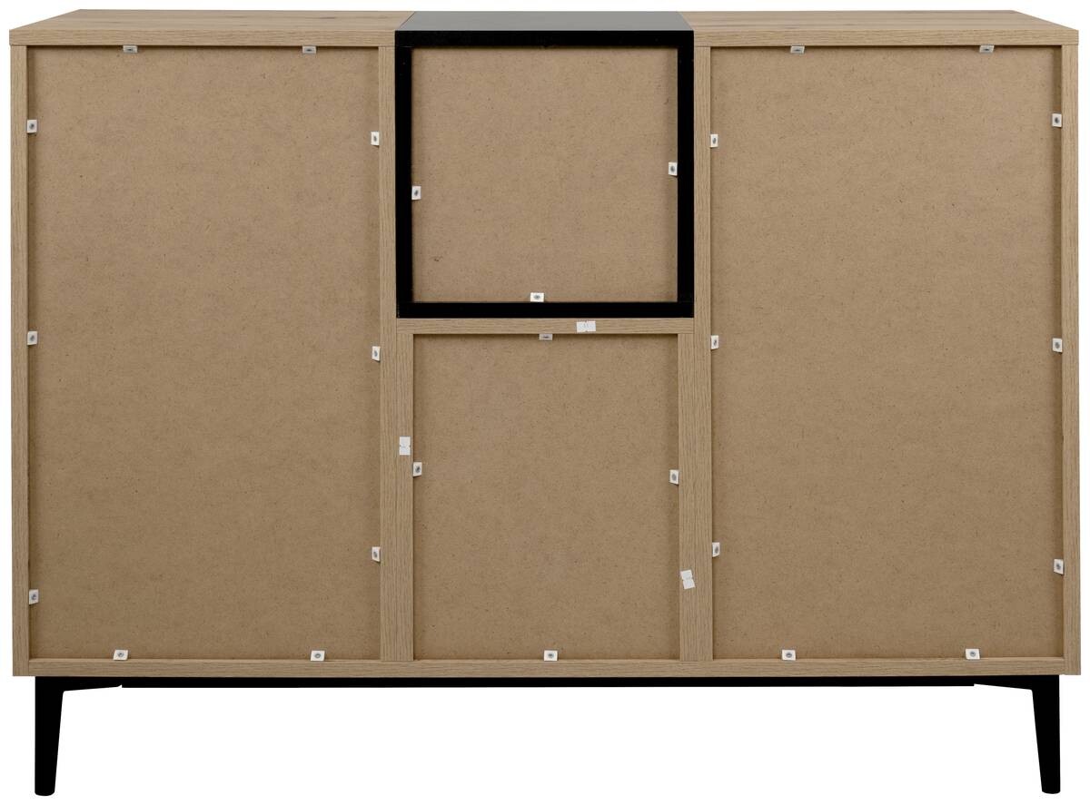 Kommode Nola Eiche Artisan Nachbildung schwarz B/H/T: ca. 120x90x42 cm