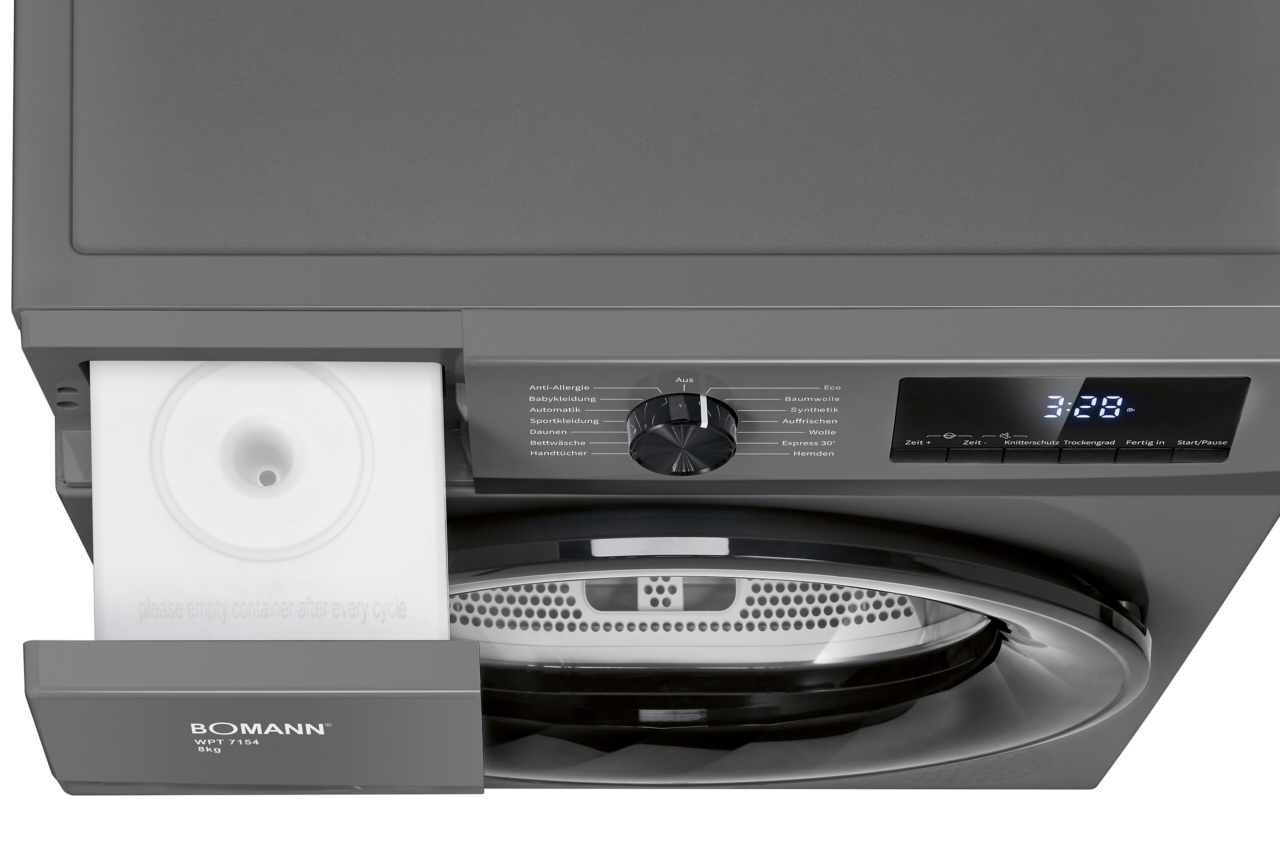 Bomann Wärmepumpentrockner WPT 7154 titanfarbig B/H/T: ca. 59,5x84,5x58 cm ca. 8 kg