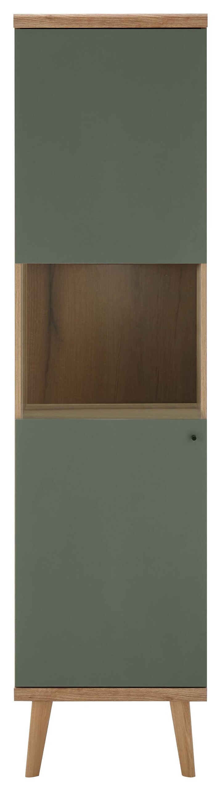 Vitrine Alva Eiche Evoke Coast Nachbildung salbei B/H/T: ca. 50x197x40 cm