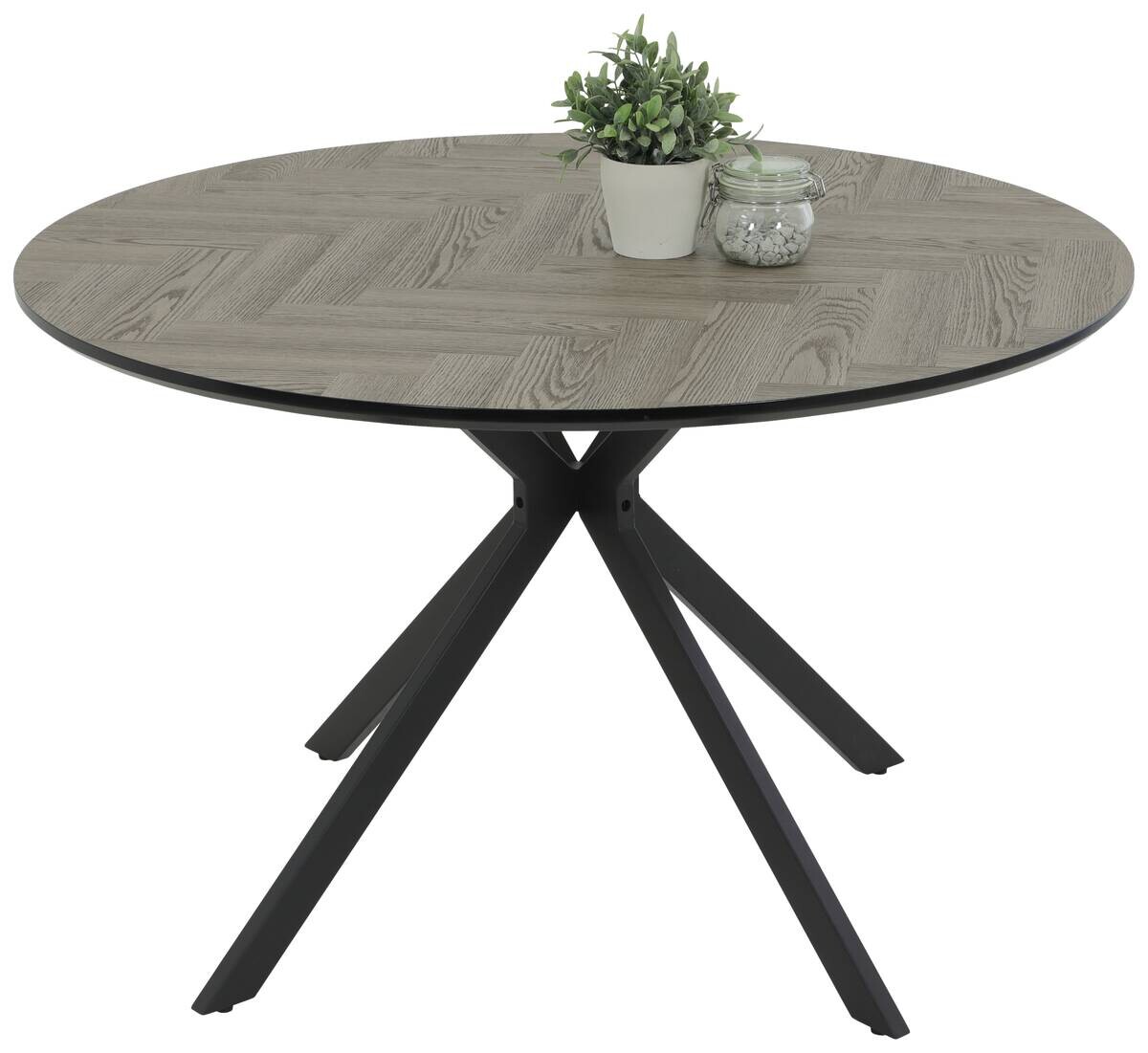 Esstisch Petra hellgrau schwarz B/H: ca. 120x76 cm