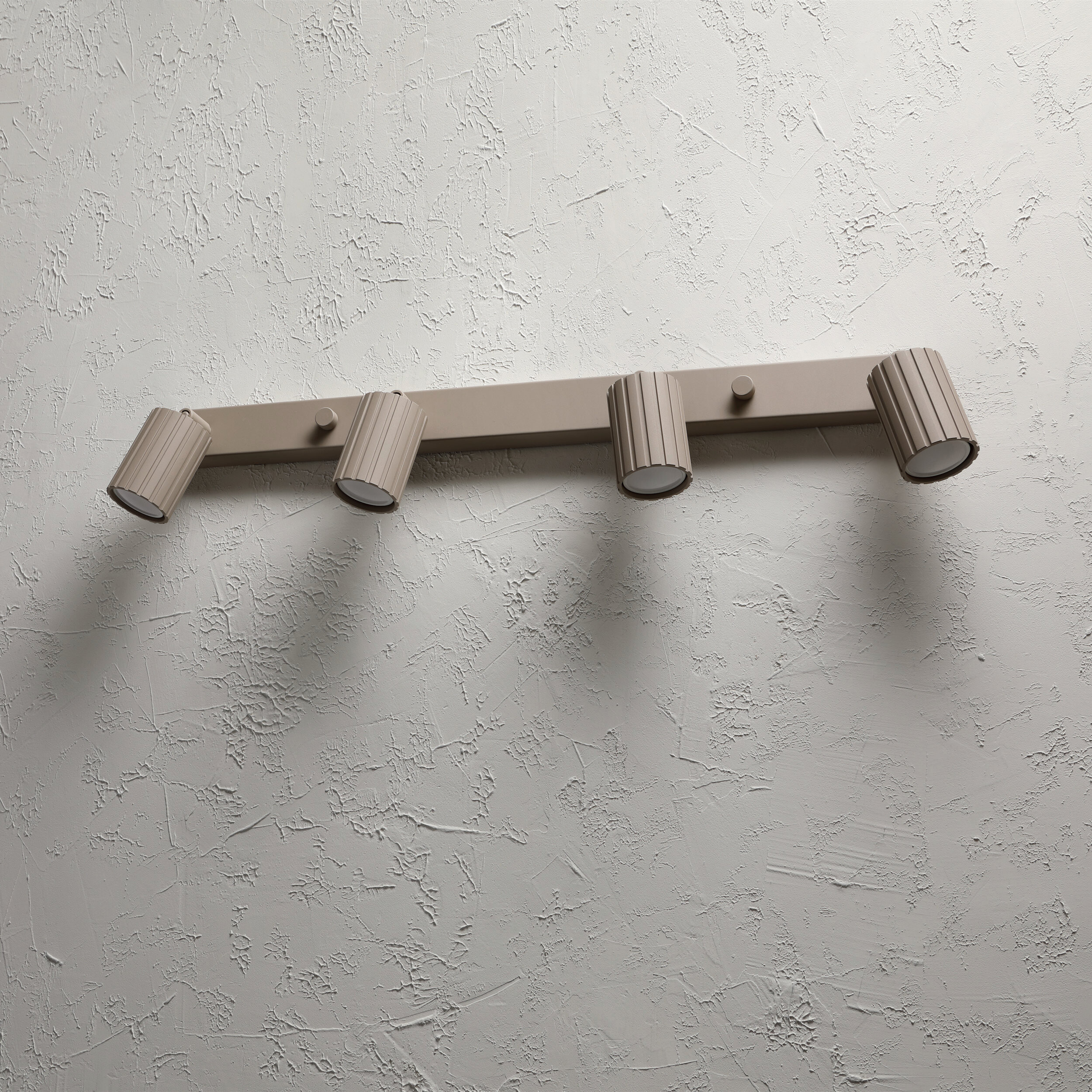 Lamkur Strahler Prisma beige Stahl B/H/L: ca. 6,5x16,5x81 cm 4 Brennstellen