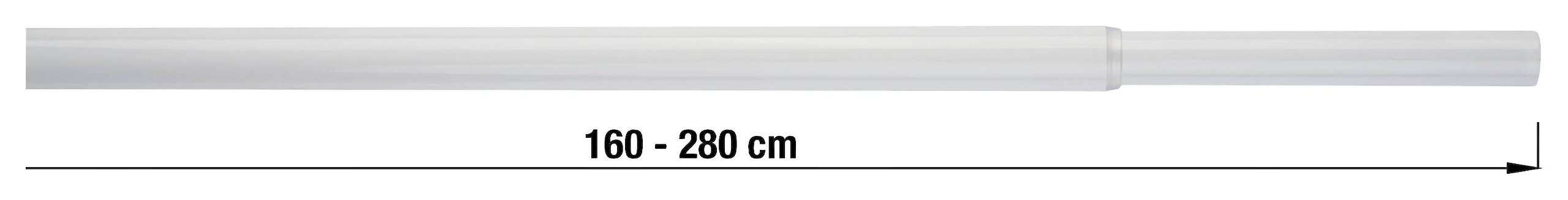 ondeco Stilgarnitur Rohr weiß Metall L: ca. 280 cm ausziehbar von ca. 160 bis 280 cm 1.0 Läufe