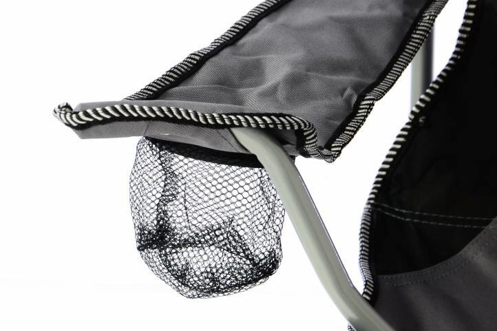 VCM Campingstuhl grau Stahlrohr B/H/L: ca. 47x47x90 cm