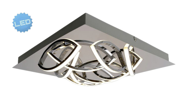 Näve Leuchten LED Deckenleuchte NV1228842 Chrom Aluminium B/H/T: ca. 41x9x41 cm null 9 Brennstellen