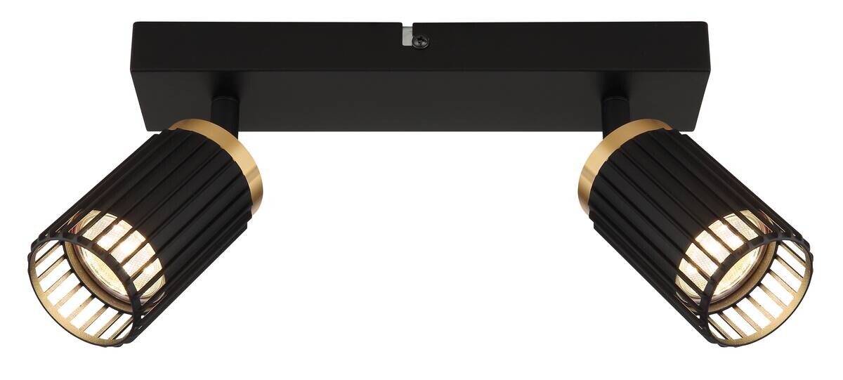 GLOBO Strahler mattschwarz Aluminium Metall B/H/T/L: ca. 12,5x15,5x26x26 cm GU10 2 Brennstellen