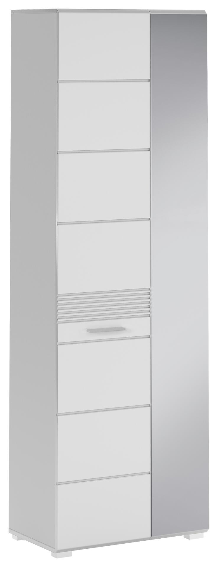 Garderobenschrank Linus weiß weiß Hochglanz B/H/T: ca. 62x190x37 cm