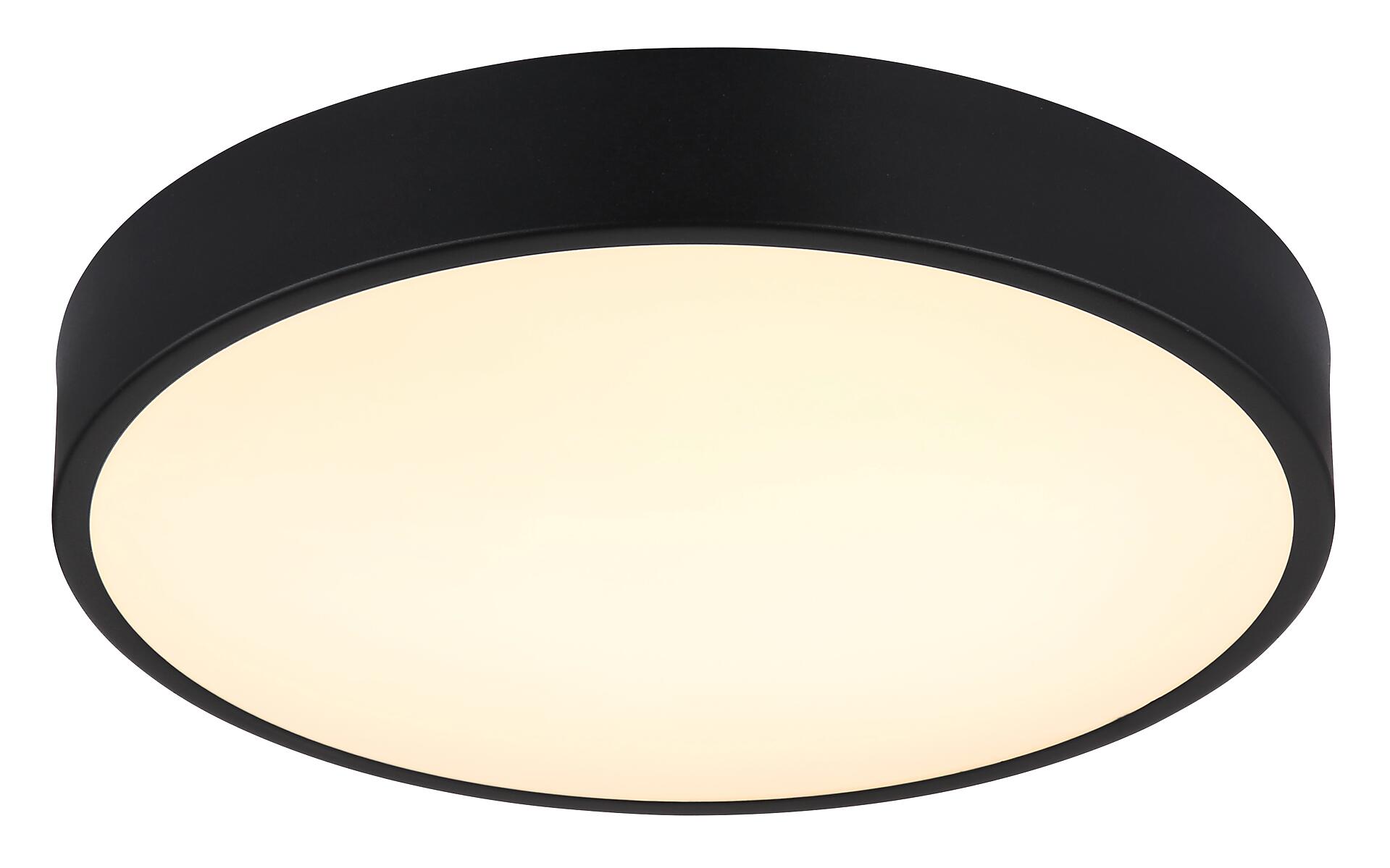 GLOBO LED-Deckenleuchte Opal mattschwarz Kunststoff Metall H/D: ca. 7x33,2 cm 1 Brennstellen