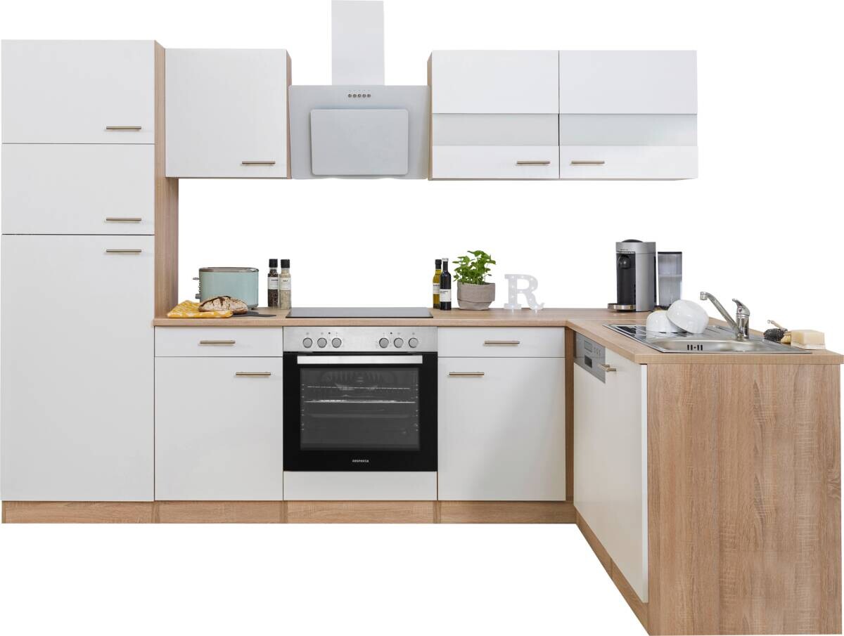 Respekta Winkelküche Economy weiß matt B/H/T: ca. 280x200x172 cm