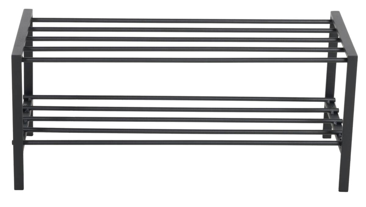 Schuhregal Abby schwarz Metall B/H/T: ca. 70x30x30 cm
