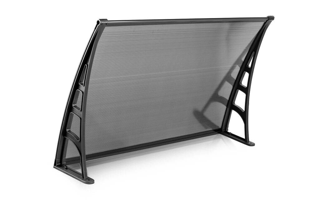 Brosplast Vordach schwarz B/H/L: ca. 120x23x70 cm